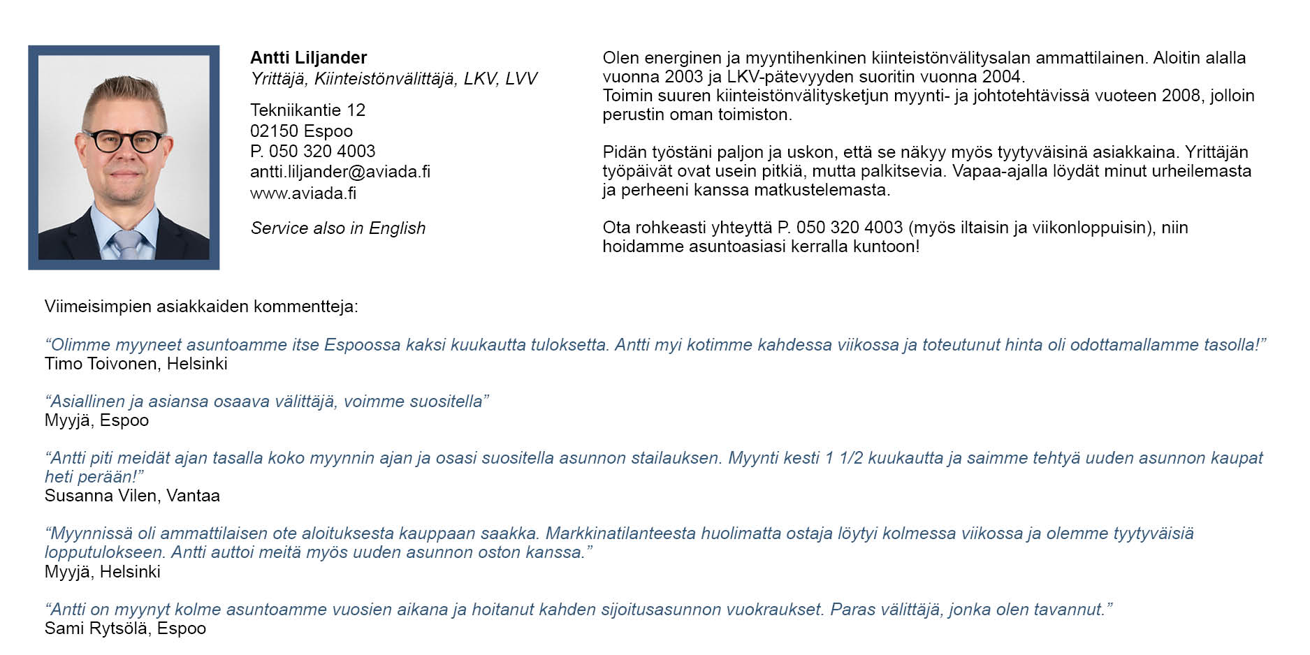 antti liljander kiinteist�nv�litt�j�